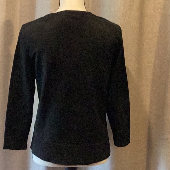 White House Black Market Black Cardigan with pearl buttons, size medium. - Picture 2 of 4